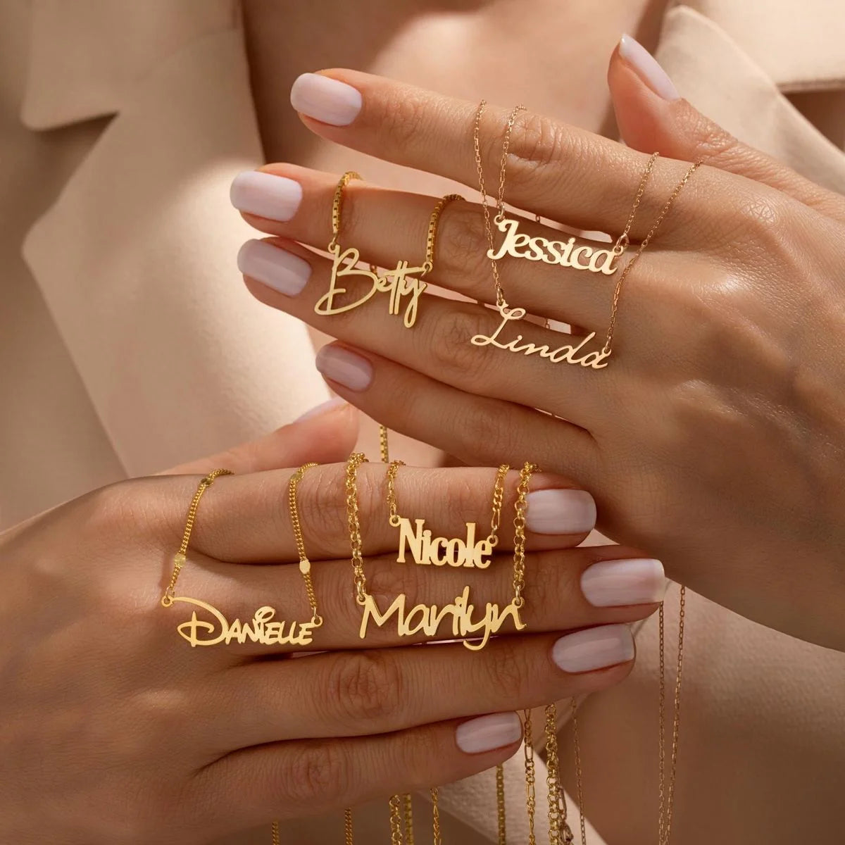 Custom Name Necklace – 22K Gold Plated