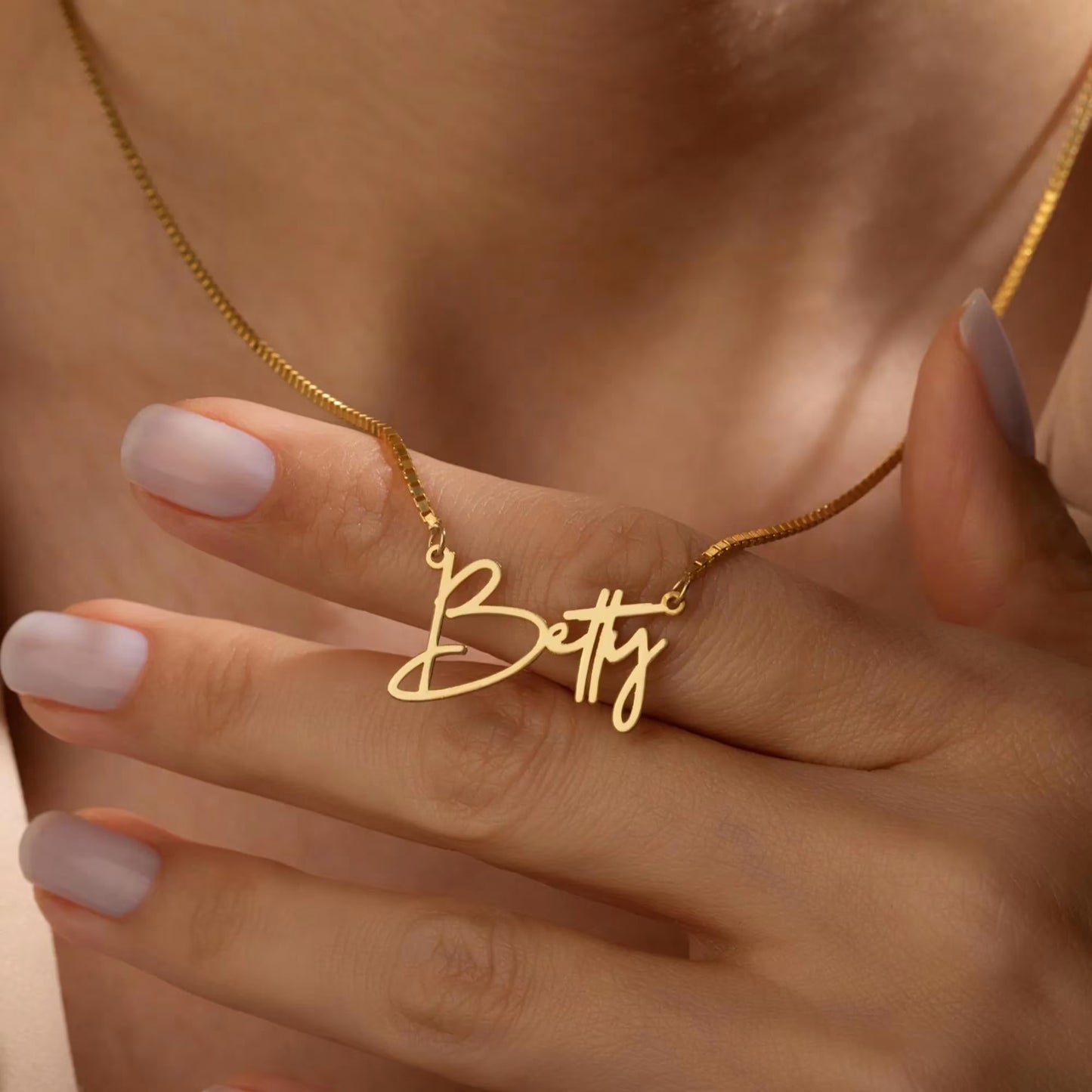 Custom Name Necklace – 22K Gold Plated