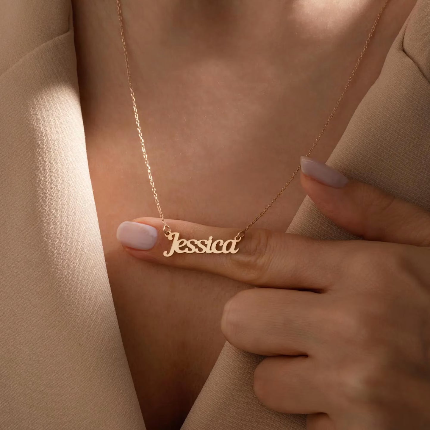 Custom Name Necklace – 22K Gold Plated