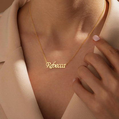 Custom Name Necklace – 22K Gold Plated