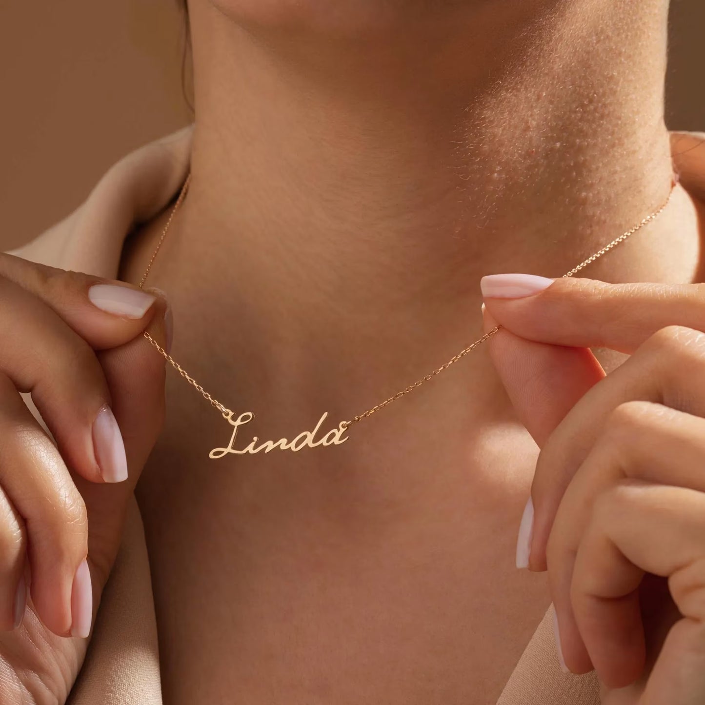 Custom Name Necklace – 22K Gold Plated