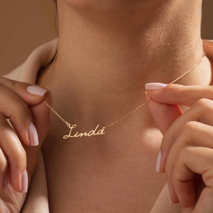 Custom Name Necklace – 22K Gold Plated